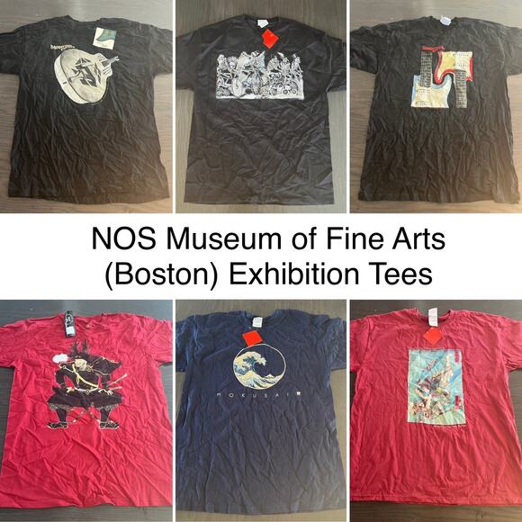 NWT Vintage Hokusai Wave Art Navy T-shirt MFA Museum Of Fine Arts Boston Lrg JL - Picture 5 of 8